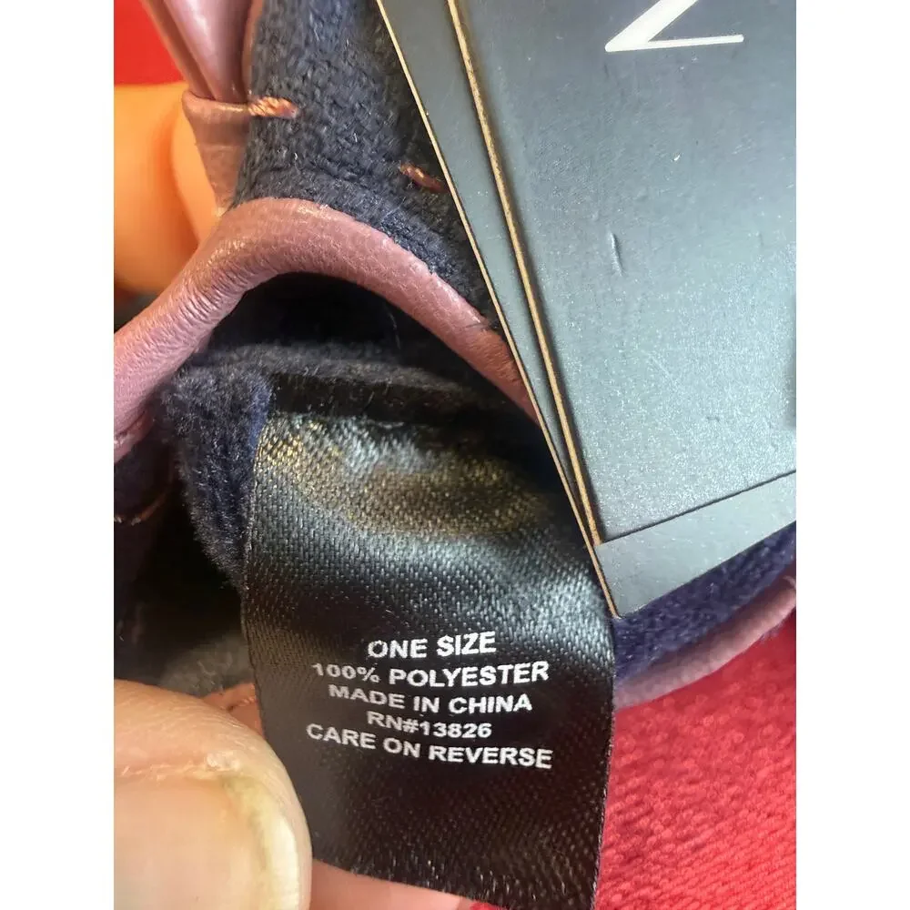 NWT Marcus Adler Women's Navy Faux Suede Bow Touchscreen Gloves One Size Gift